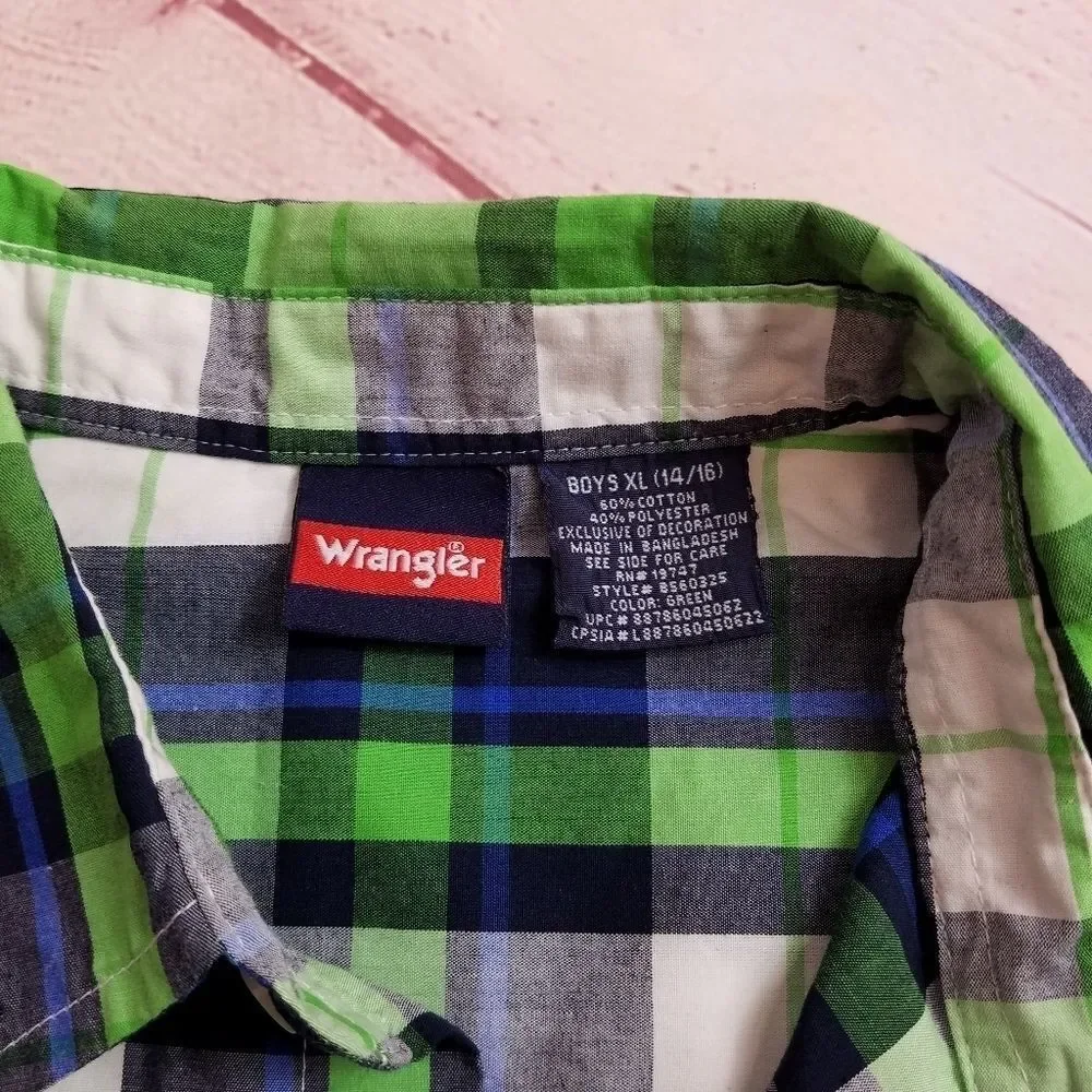 Wrangler plaid shirt XL14/16